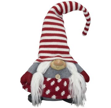 Trendyshop365 Weihnachtsfigur Wichtel 22cm sitzend, Pärchen (Dekofiguren, 2 St., im Set), Weihnachten, rot-weiß