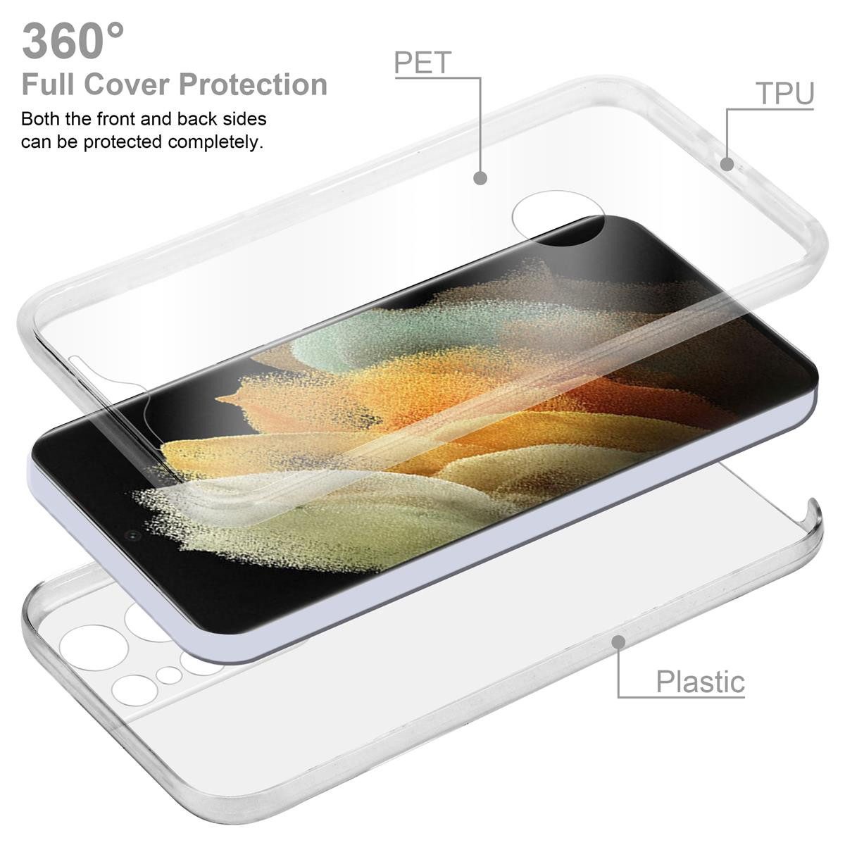 Cadorabo Handyhülle für Samsung Galaxy S21 ULTRA Hülle Samsung Galaxy S21 ULTRA, Flexible Case Handy Schutzhülle - Hülle - Back Cover 360° Grad