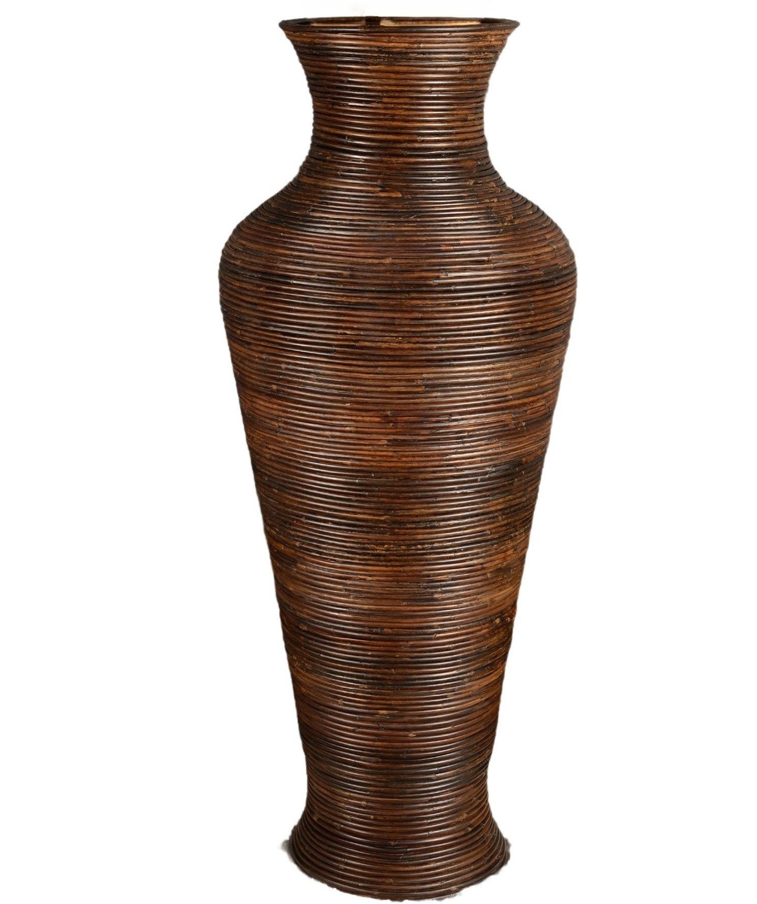 Bambus-Lounge Bodenvase Seribu Dekovase aus Rattan Höhe 125 cm Trockenblumen Pampasgras, dekorative Vase