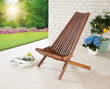 HC Garten & Freizeit Gartenliege Liegestuhl, zusammenklappbar, aus Akazie
