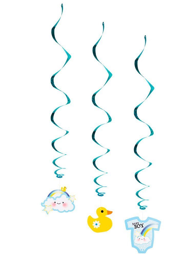 Boland Luftschlange 3 Gender Babyparty Dekospiralen - blau Baby Boy, Raumde günstig online kaufen