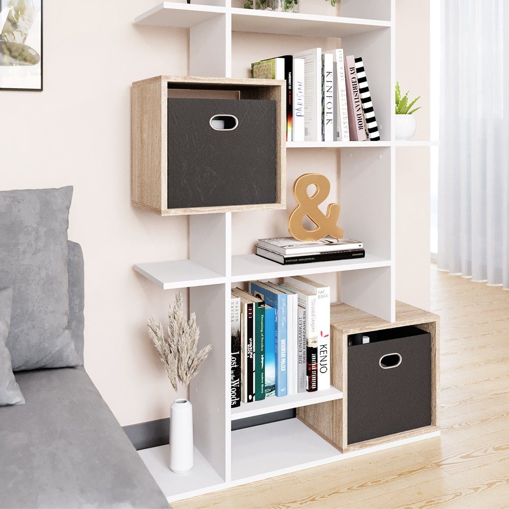 Vicco Raumteiler Cube, Weiß/Sonoma, 92 x 187.7 cm günstig online kaufen