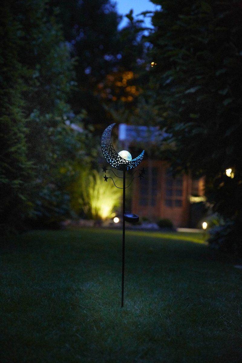 Luxform Gartenleuchte Solar-Erdspieß-Gartenlampe - Mandala - 2 Stück, LED fest integriert, Dekoratives Gartenornament