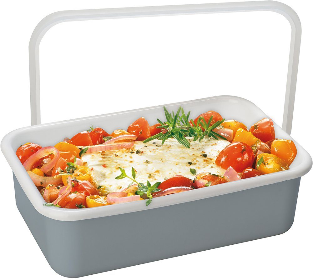 Honeyware Frischhaltedose Color Line, Emaille, Kunststoff, (1-tlg), geeignet zum Kochen, Backen, Servieren, Aufbewahren und Einfrieren