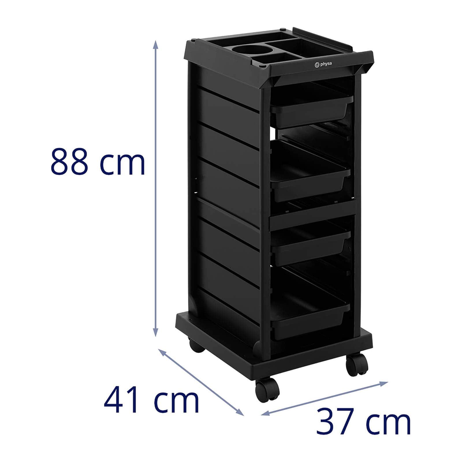 4 Schubladen Rollbarer Rollwagen Friseurwagen kg 10 Kosmetikwagen Friseurtrolley Physa