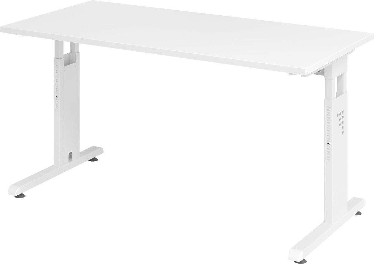 HAMMERBACHER Schreibtisch Schreibtisch C-Fuß 140x67cm Weiß/Weiß