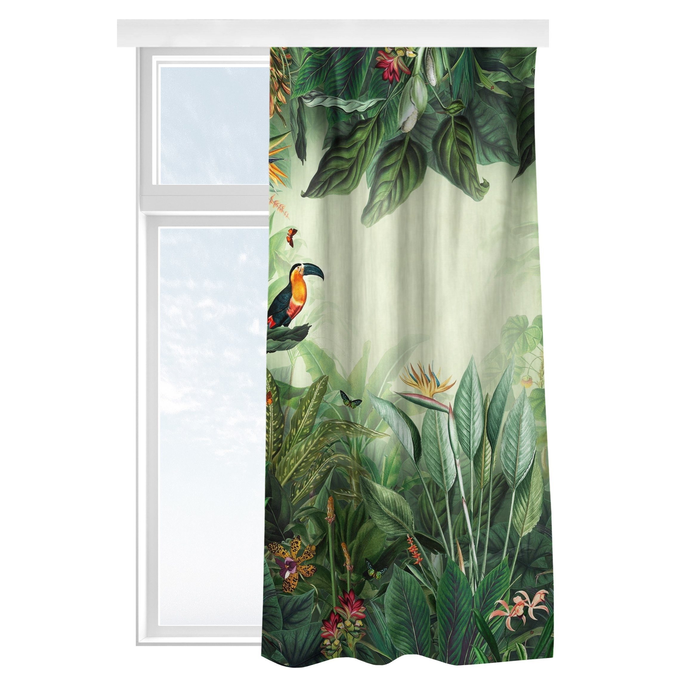 Bilderdepot24 Vorhang Gardine Natur Tropisch Vintage Bunter Dschungel Türvo günstig online kaufen