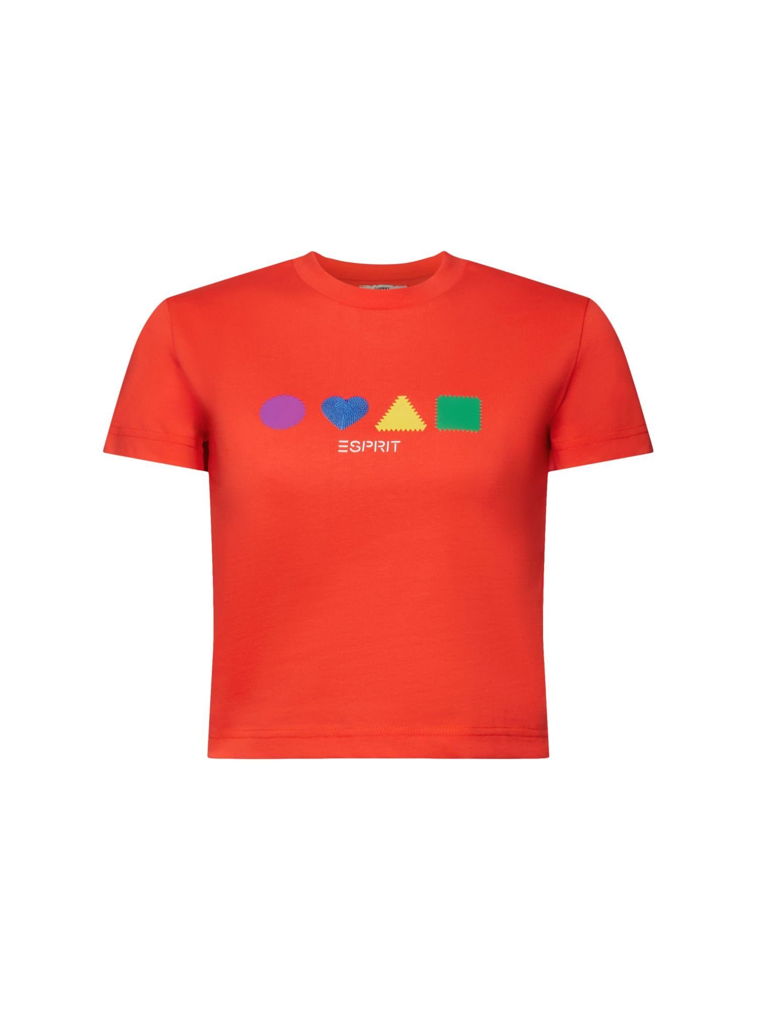 Esprit T-Shirt T-Shirt aus Bio-Baumwolle mit geometrischem Print (1-tlg)