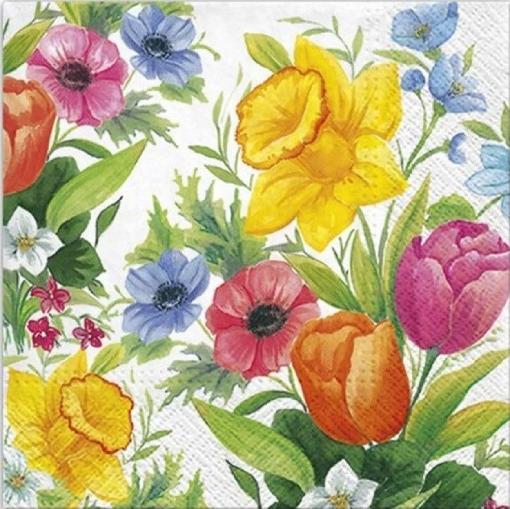 PAW Sp. z o.o. Papierserviette Blumen Frühling, Herbst, Sommer, Winter, Servietten Kollektion, (20 St), Tischdeko, Motivservietten, Decoupage, Serviettentechnik geeignet