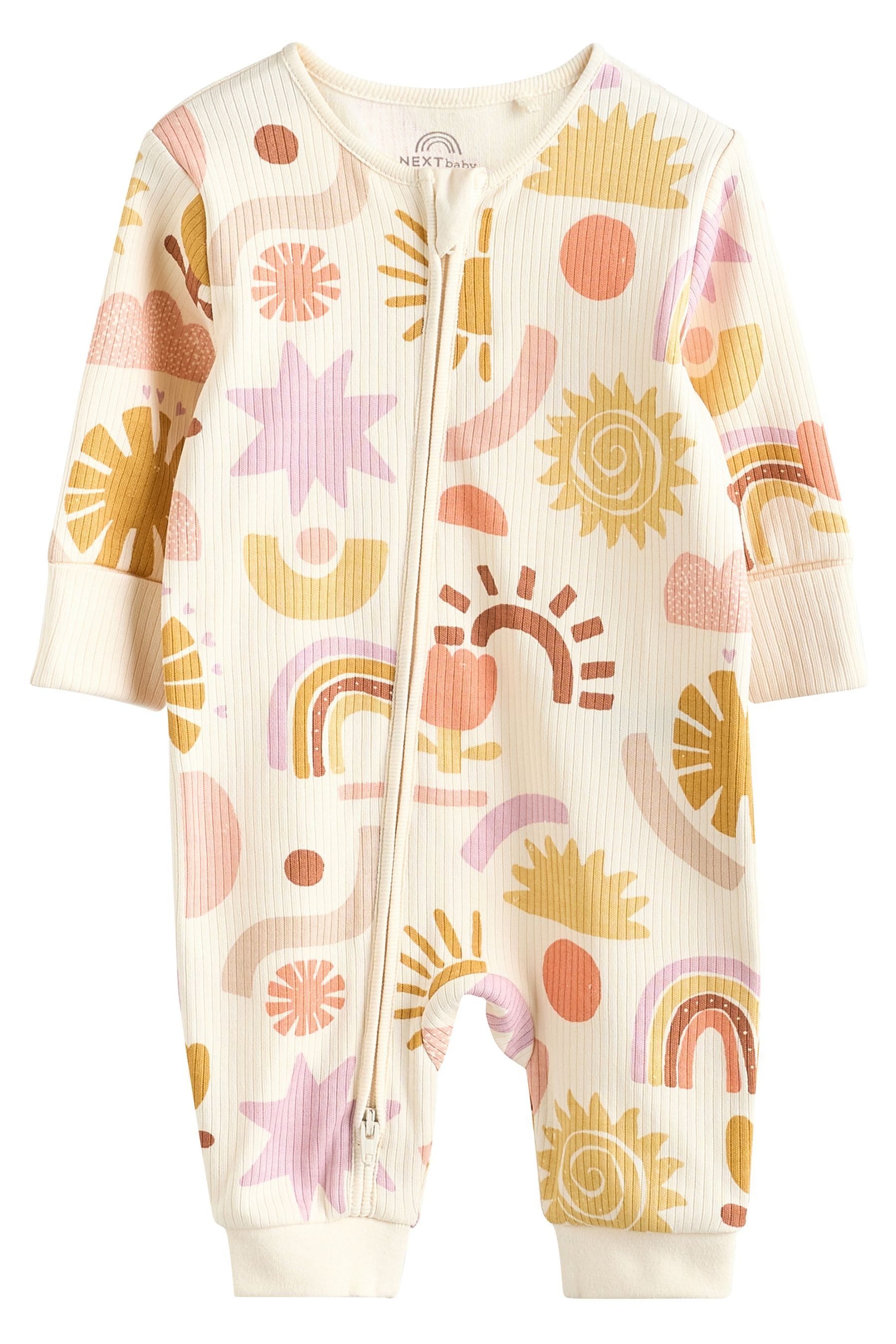 Next Schlafoverall Fußlose Baby-Schlafanzüge mit RV, 3er-Pack (3-tlg)
