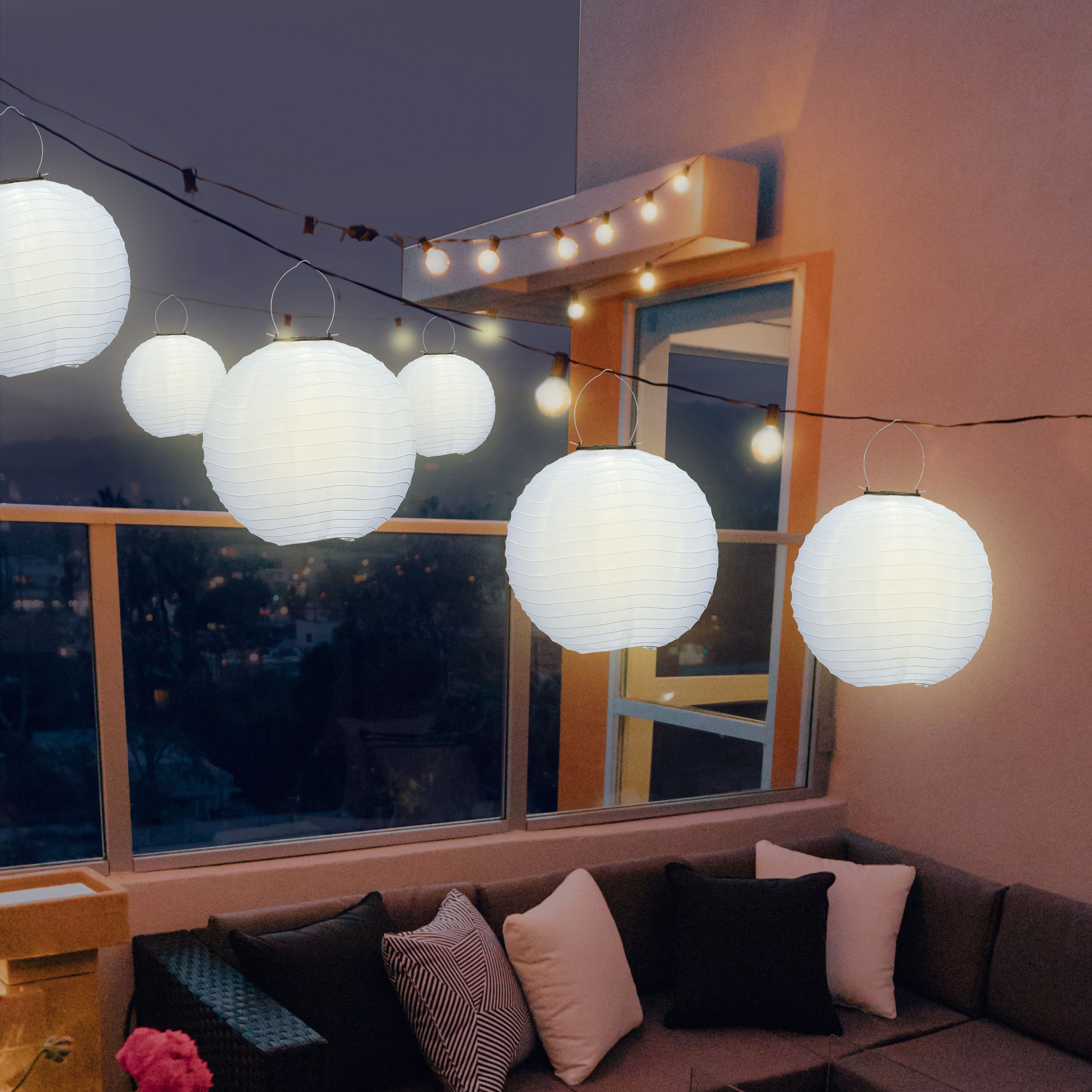 CEPEWA Lampion Papierlampion 6er Set Papier Ø30cm weiß Laterne Lampion Ballon Deko