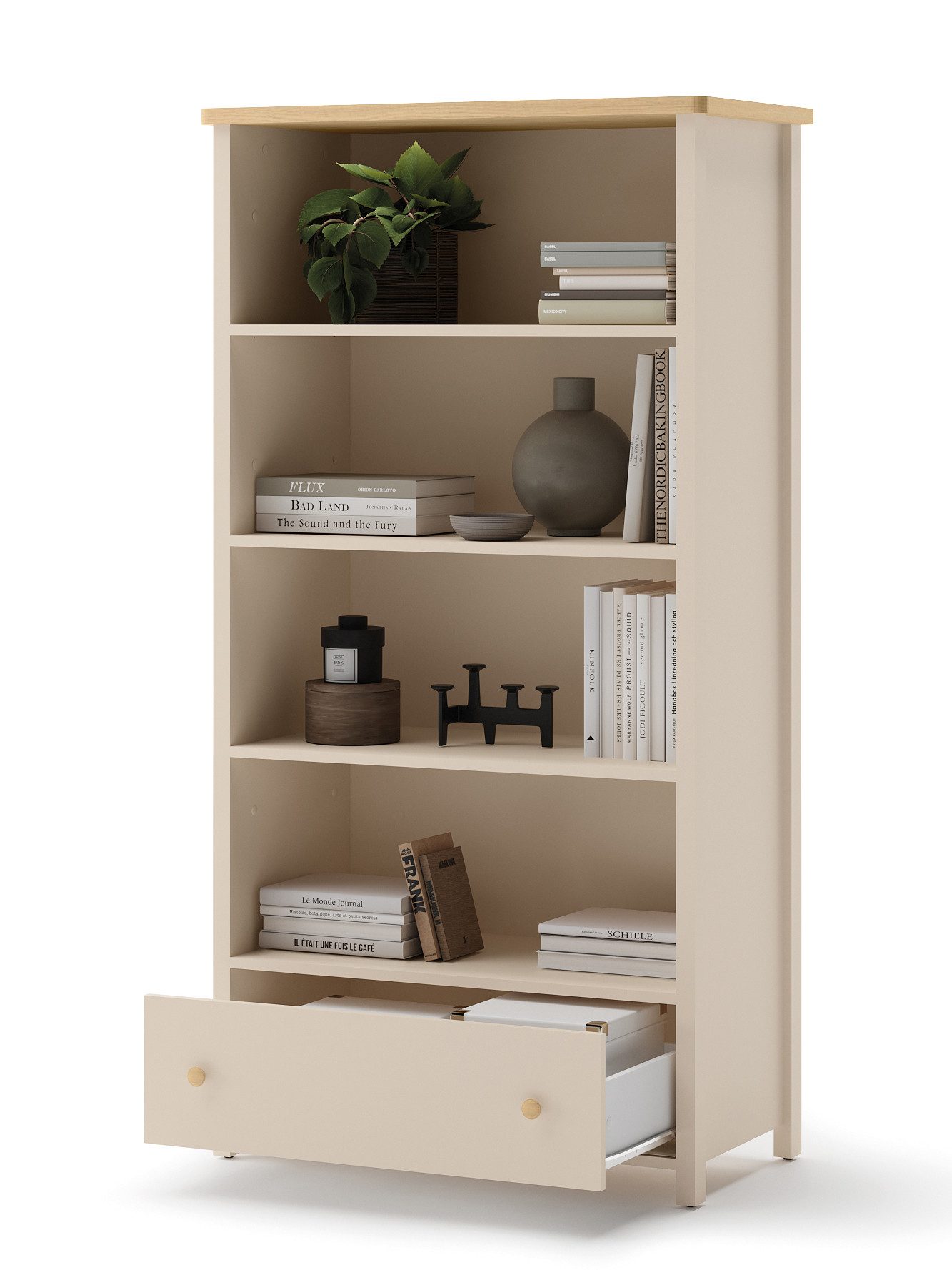 Compleo Bücherregal mit Schublade SONYS, Beige, Modern Kinderzimmer