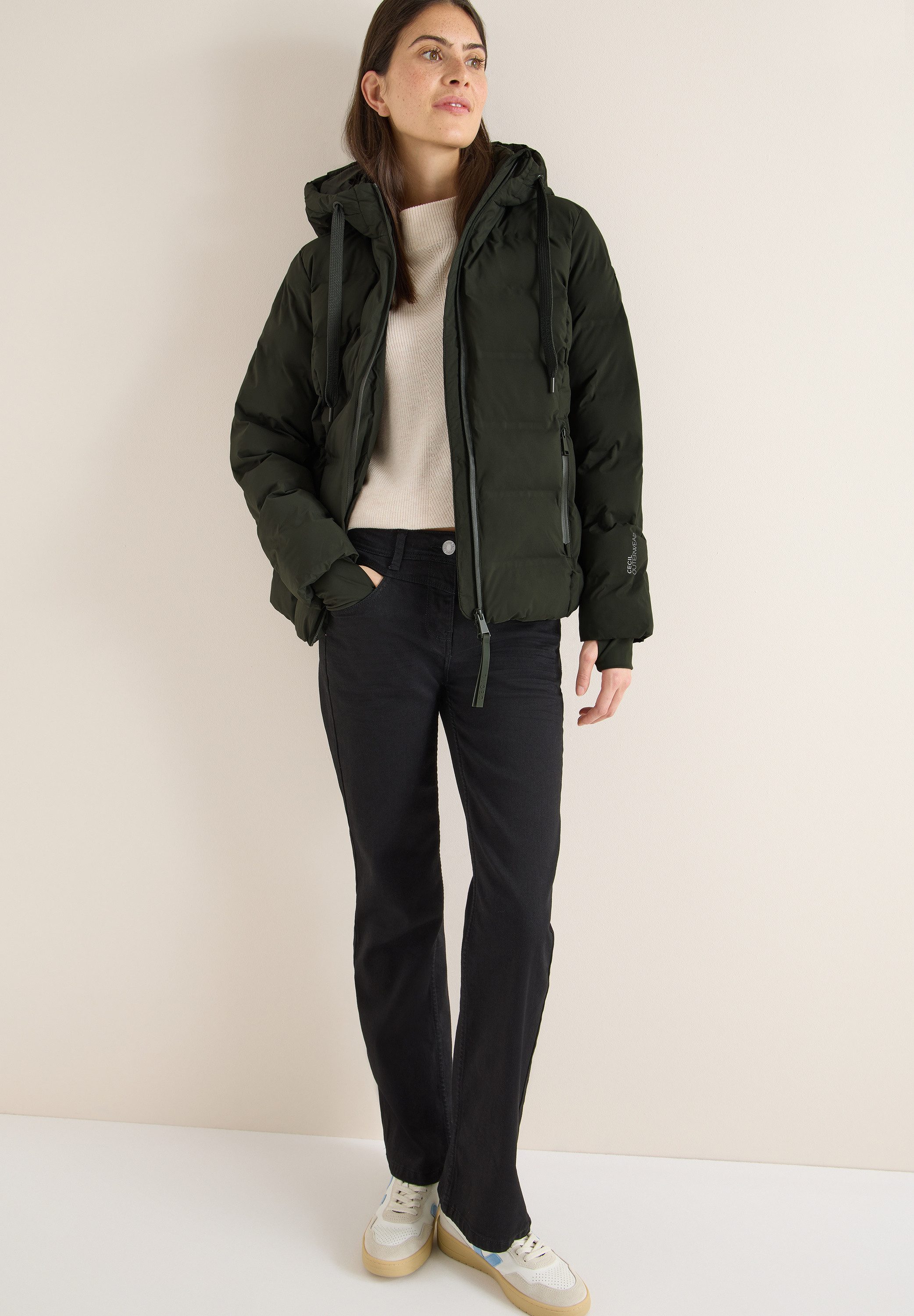 CECIL Steppjacke mit Kapuze mit Tunnelzugband