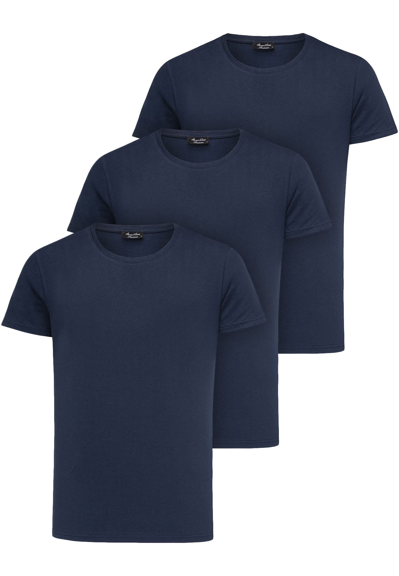 Amaci&Sons T-Shirt 3. LANCASTER 3er-Pack T-Shirts (3er-Pack) Herren Basic O günstig online kaufen