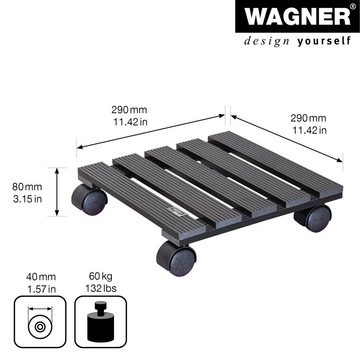 WAGNER design yourself Pflanzenroller WPC in diversen Größen I für Außenbereich + Innenbereich I rund & eckig I aus FSC® Wood Plastic Composite I Rollen mit & ohne Bremsen I mehrere Farben I verschiedene Tragkraften