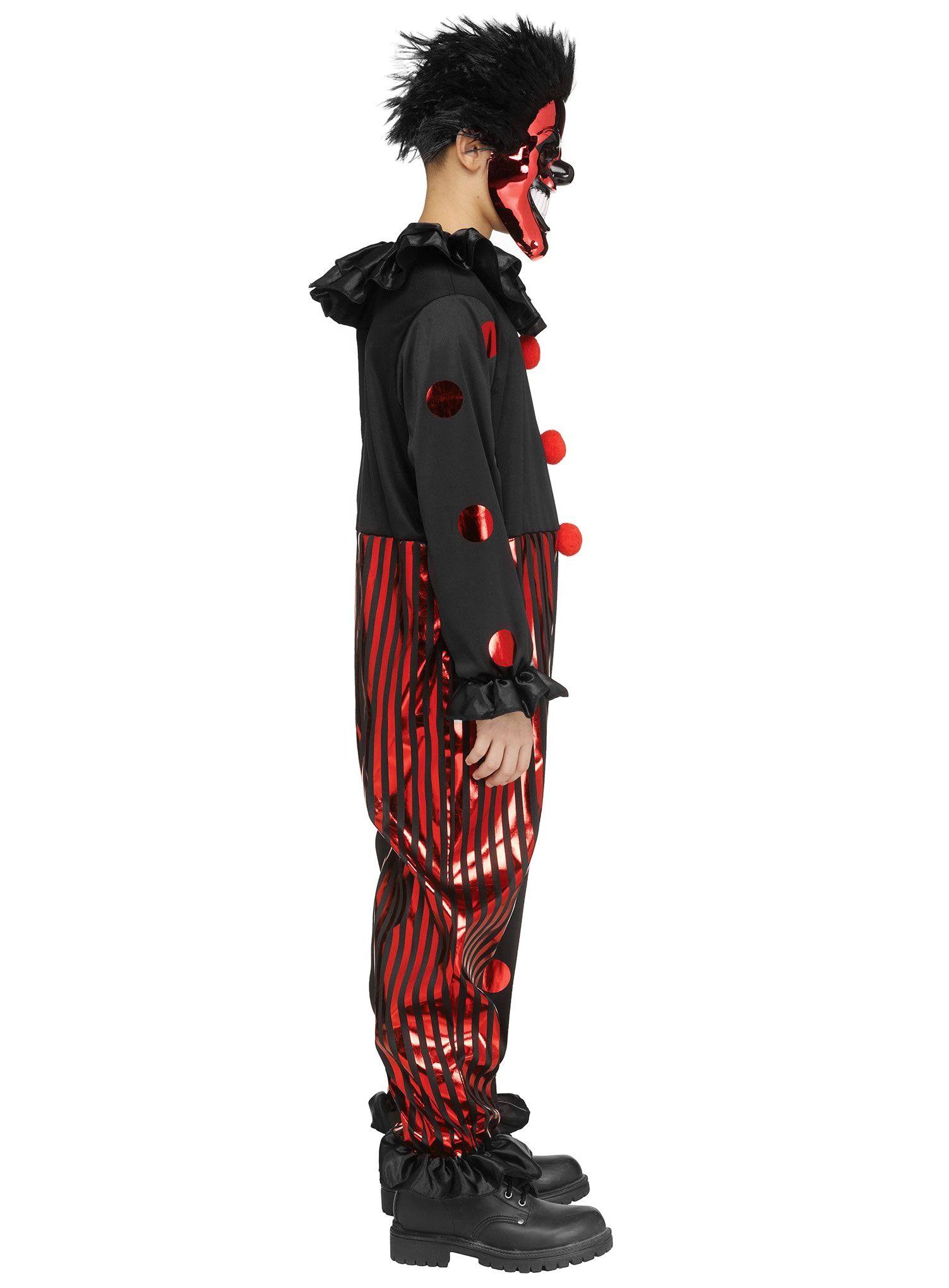 Fun World Clown-Kostüm Hochglanz Horrorclown Kostüm für Kinder, Da spiegelt sich diabolische Freude im Gesicht ...
