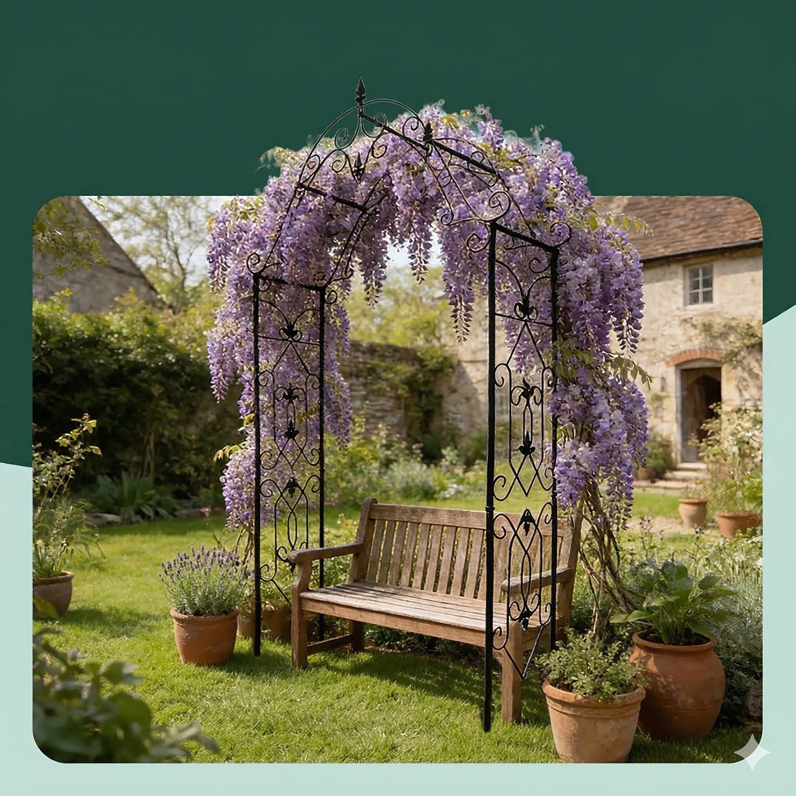 relaxdays Rosenbogen mit Lilien Spitze