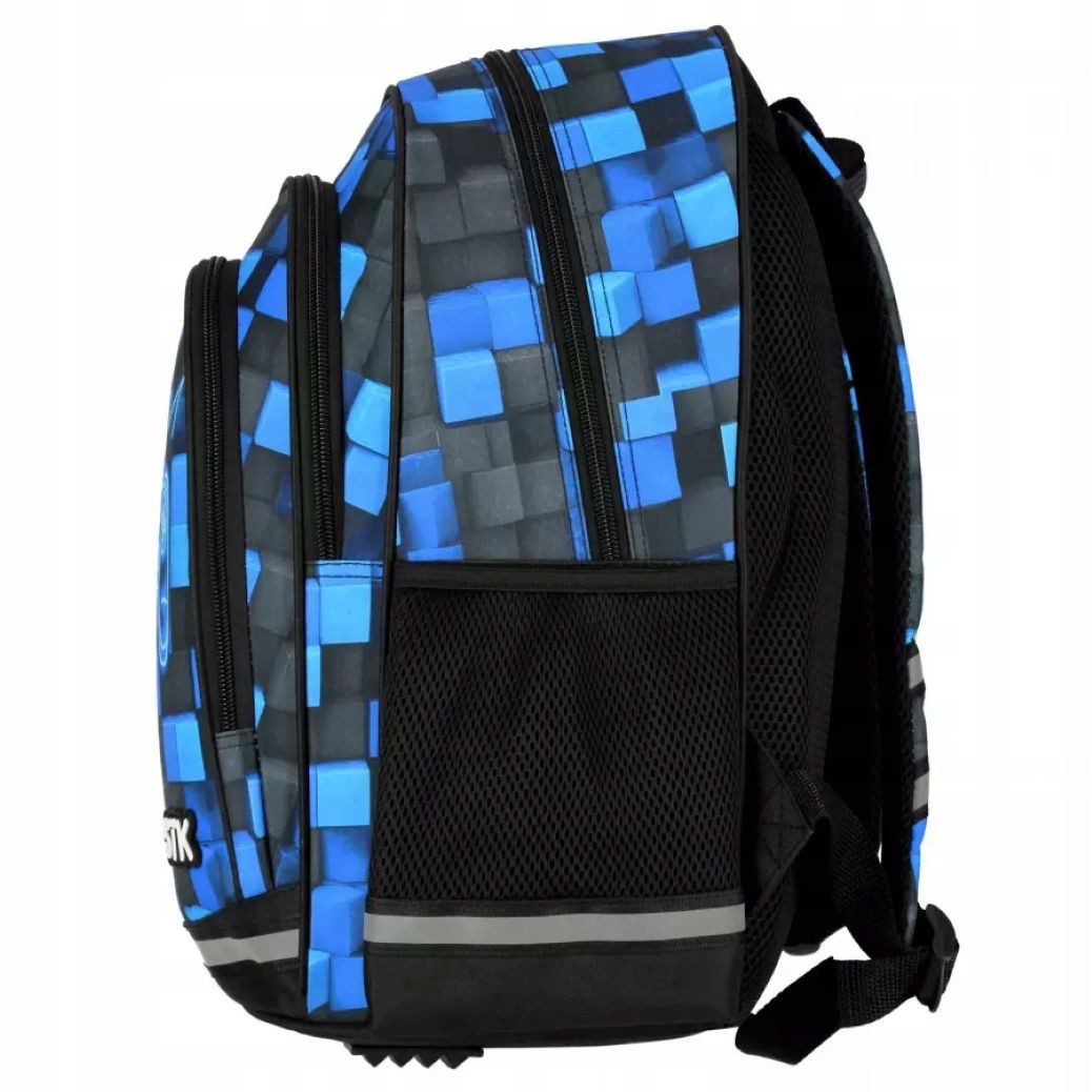 Starpak Schulrucksack Starpak Schulrucksack Jungen Pixel Blau Ergonomisch Wasserdicht (1-tlg) – Bild 4 von 5