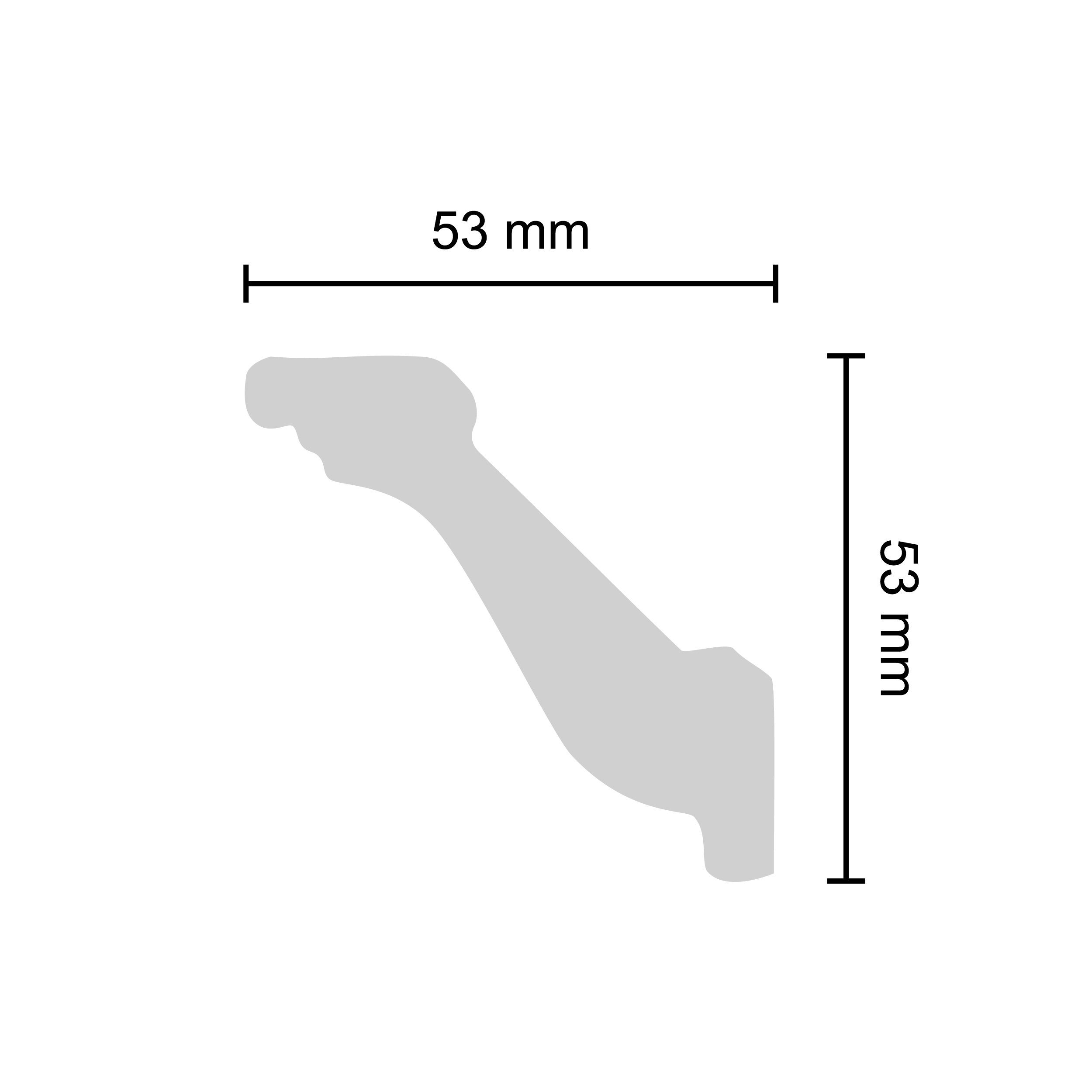 Decosa Zierleiste Decosa Zierprofil G24 (Geraldine), 53 x 53 mm, 2 m - 01 Stück, Kleben, Polystyrol (Styropor)