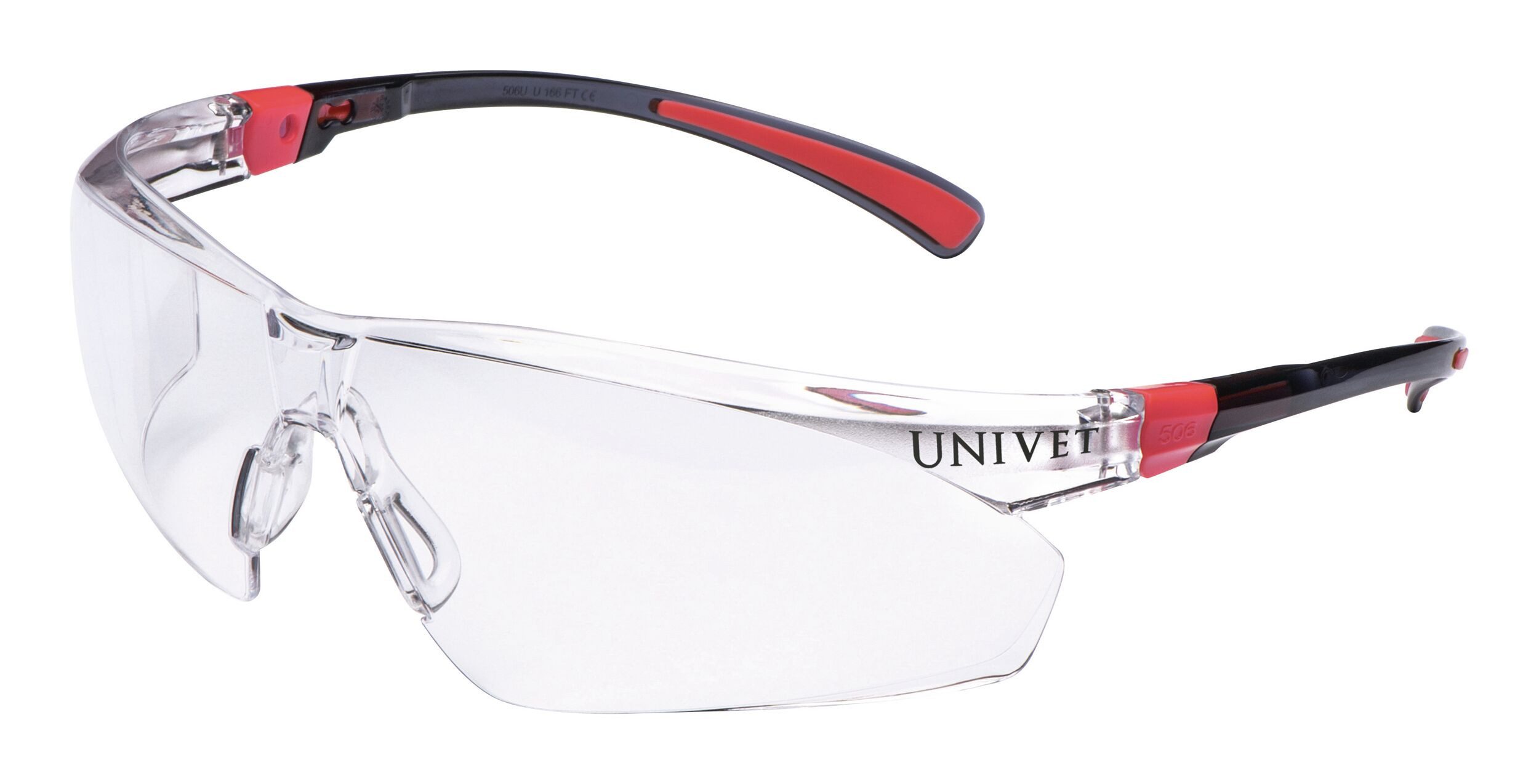 Univet Arbeitsschutzbrille, Schutzbrille 506 UP schwarz rot