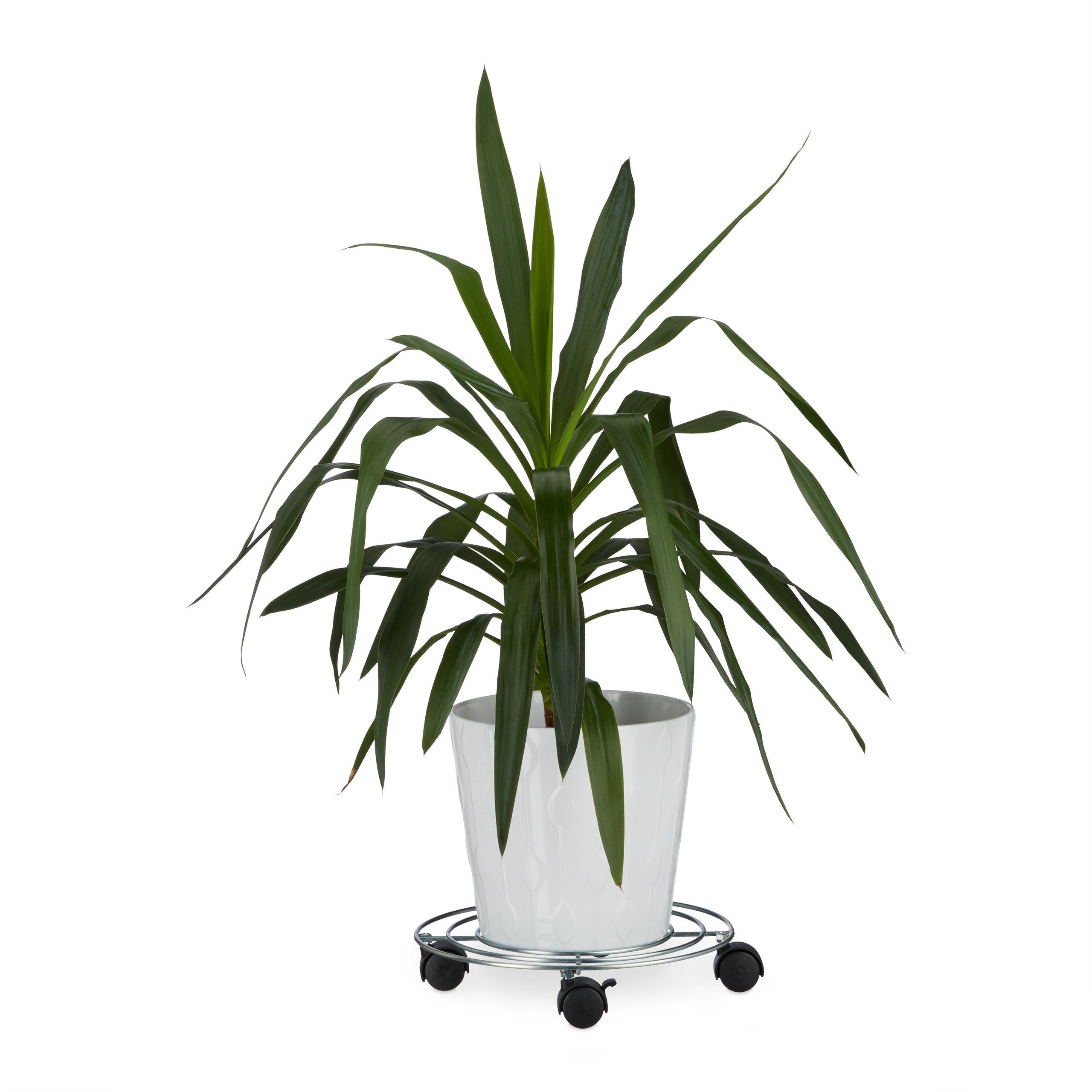 relaxdays Blumentopfuntersetzer Pflanzenroller mit Bremse günstig online kaufen