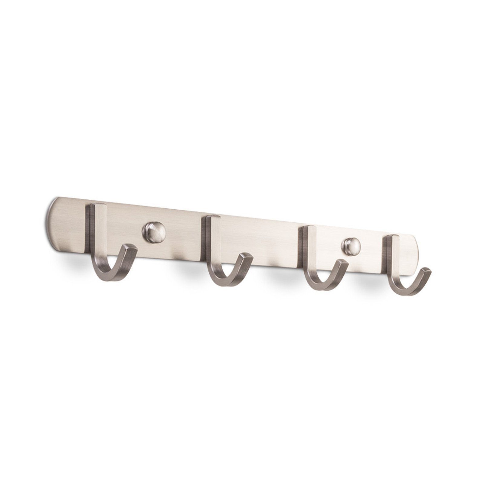 SO-TECH® Garderobenleiste Hakenleiste SAMU echt Edelstahl Mantelhaken Handtuchhalter, mit 4 Haken - Länge 300 mm