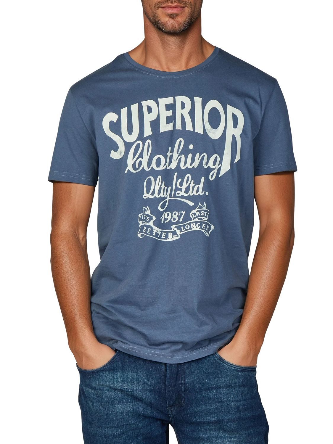 riverso T-Shirt Herren Printshirt RIVLeon Regular Fit (4-tlg) Kurzarm Tee Shirt mit Rundhalsausschnitt aus 100% Baumwolle