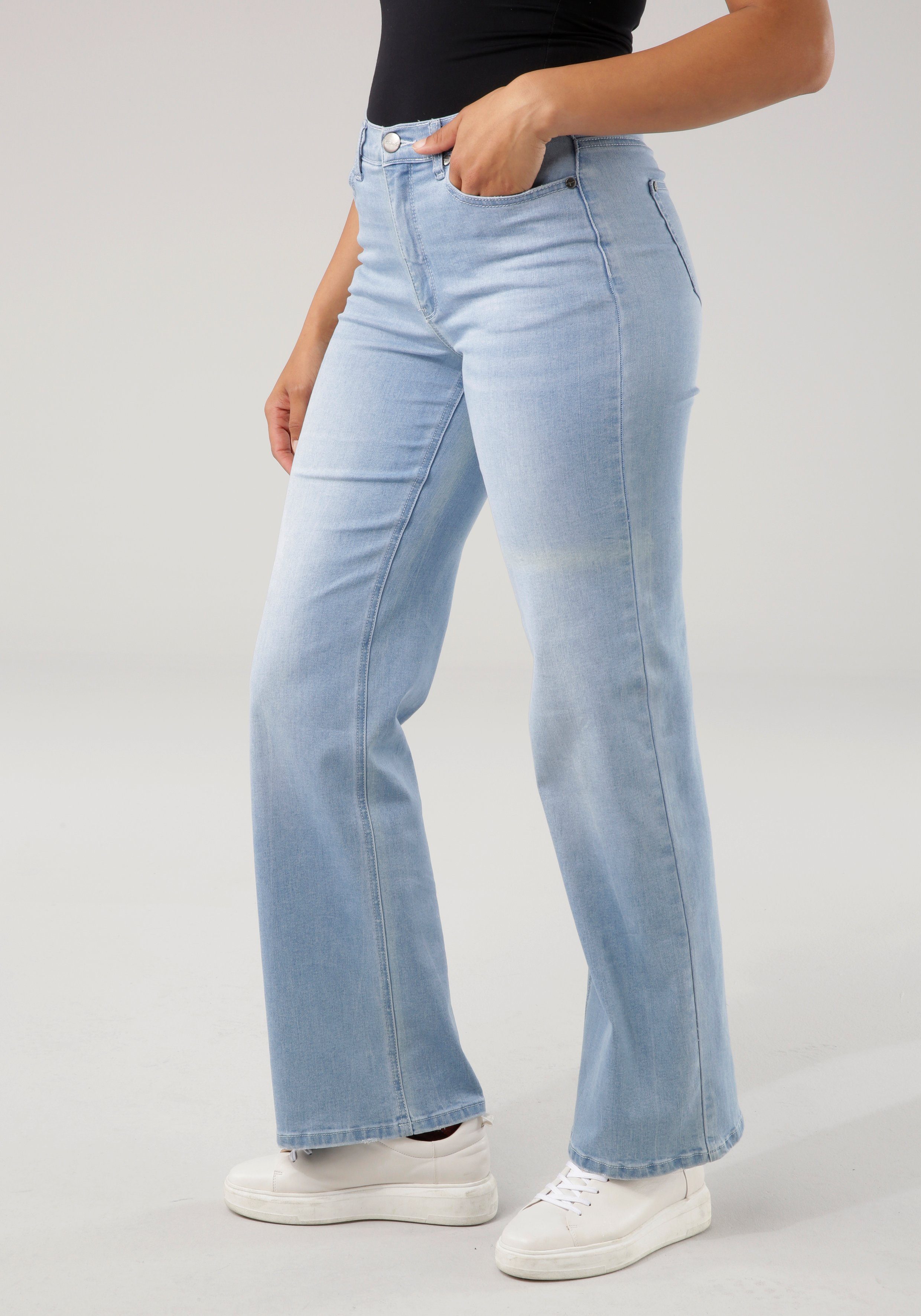Tamaris Weite Jeans figurbetonte Passform, mit günstig online kaufen