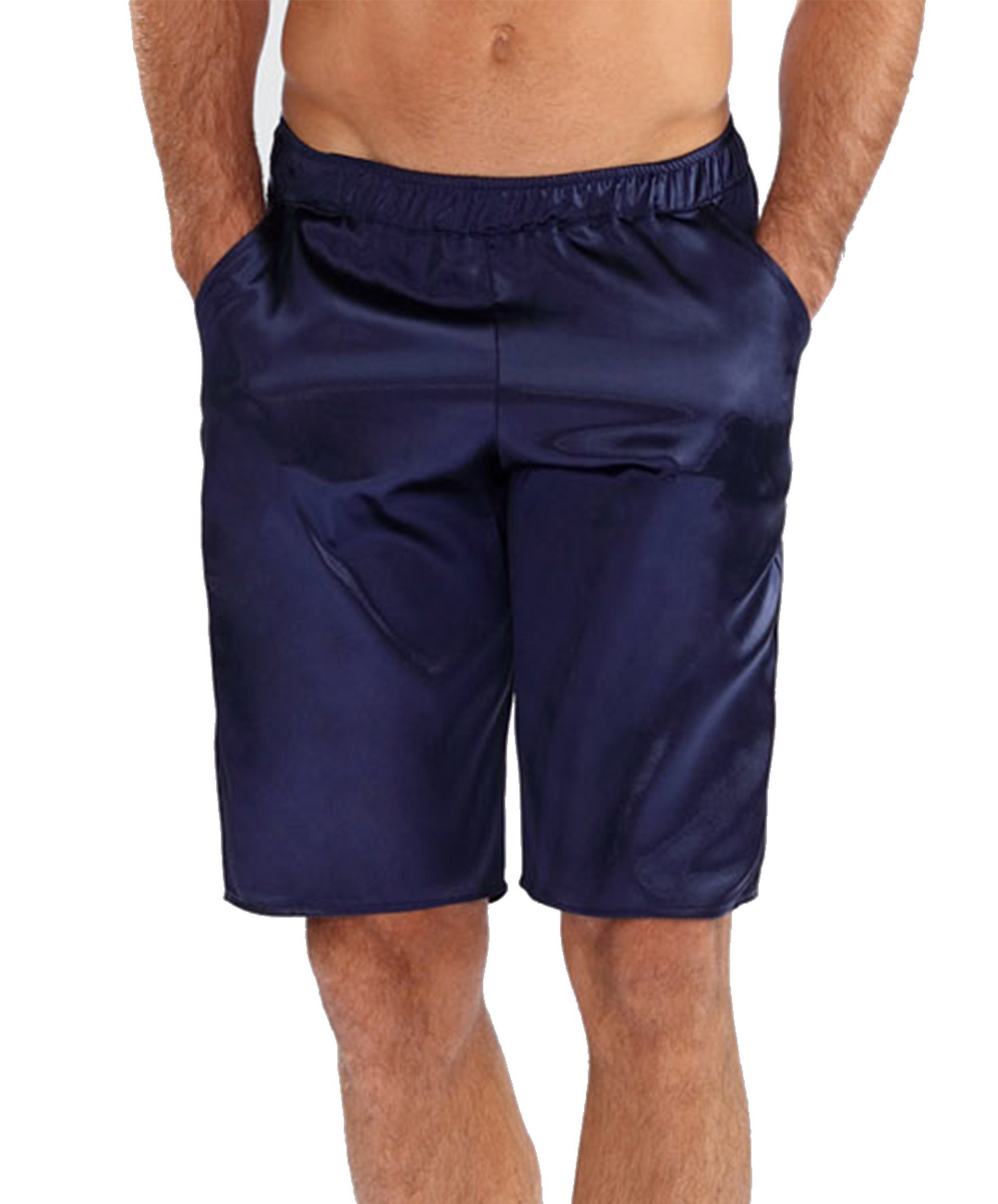 DKaren Schlafshorts Herren Satin Schlafhose Kurz Schlafanzughose Shorts -Zeus- (1-tlg) mit elastischem Bund