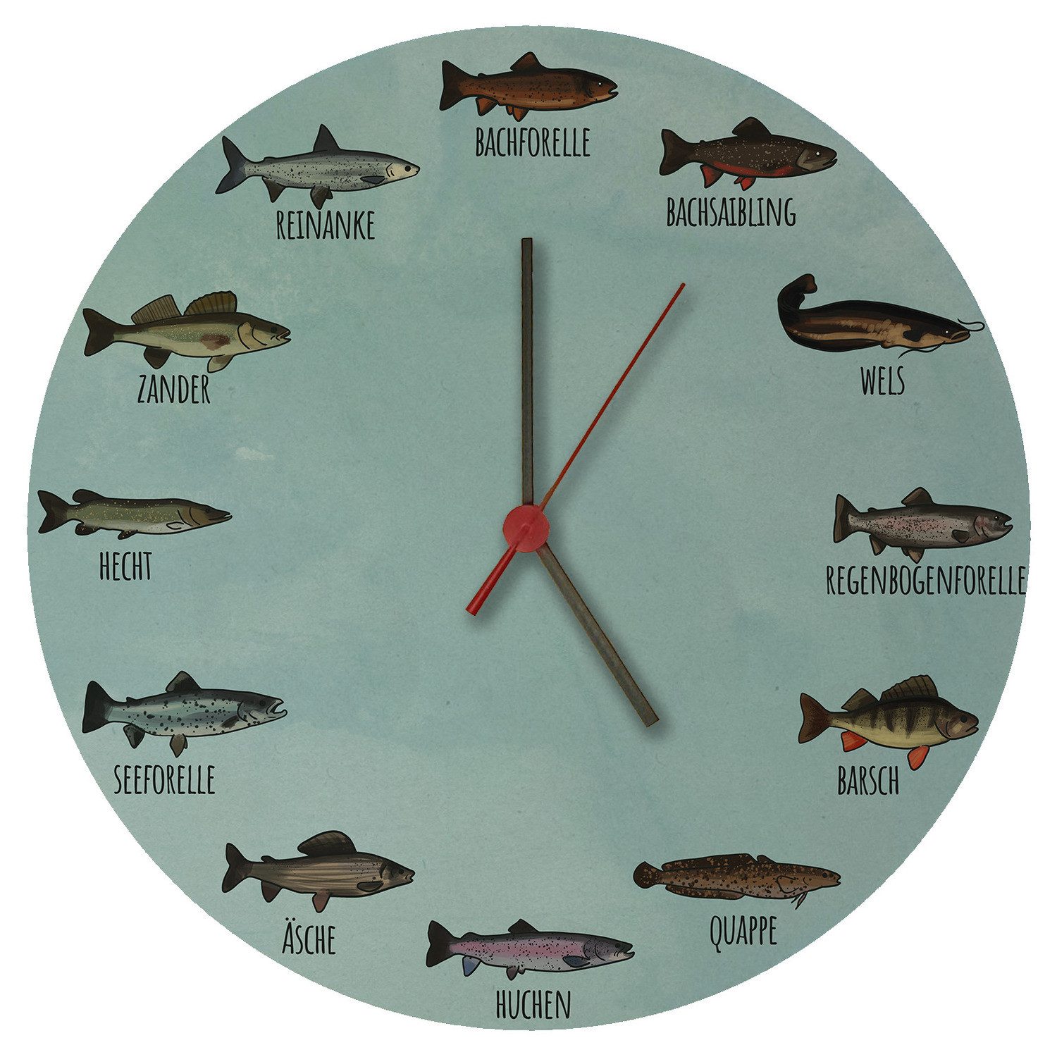 Wanduhr Deutsche Fischarten Wanduhr aus MDF