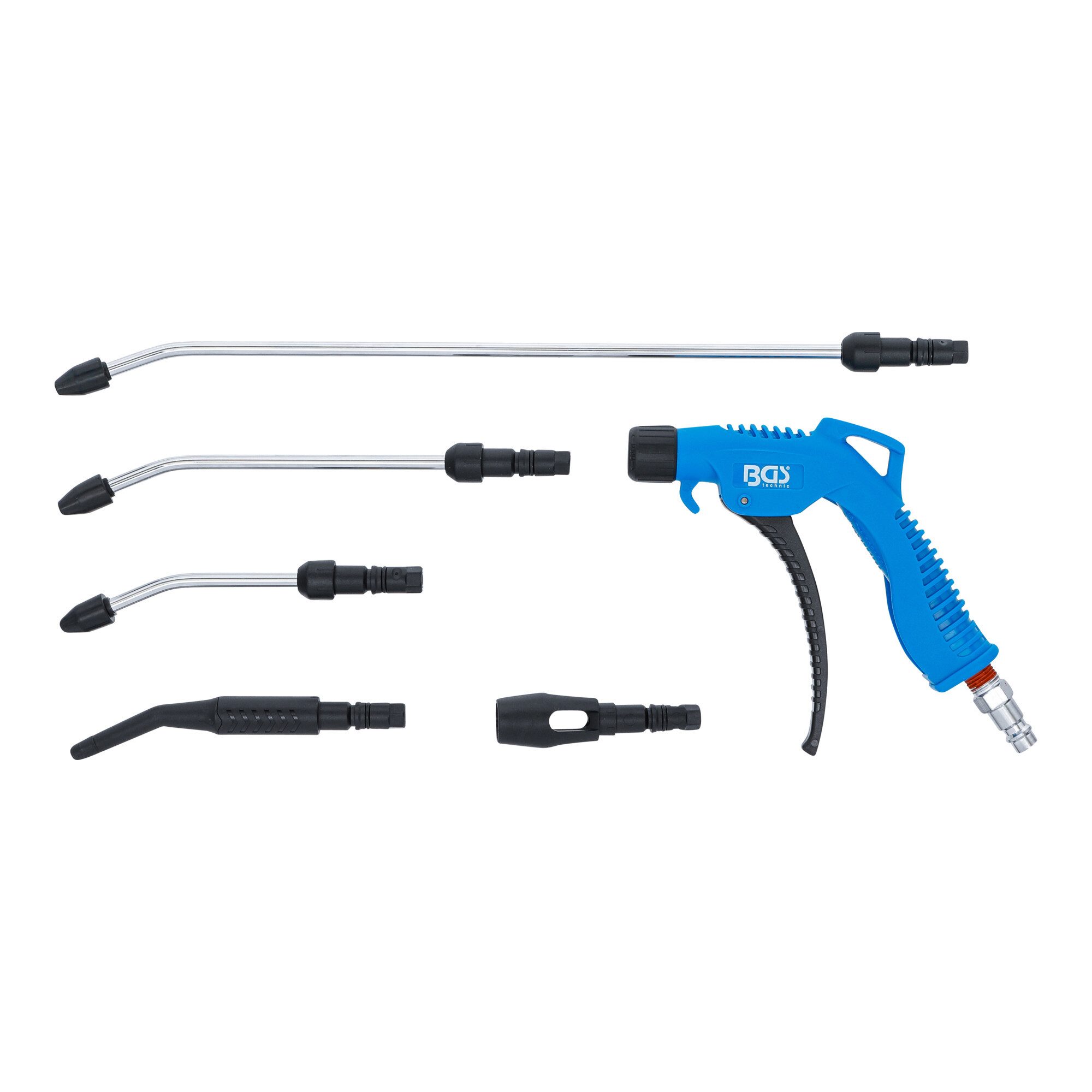 BGS technic Ausblaspistole BGS Druckluft-Ausblaspistolen-Satz mit 5 Aufsätzen