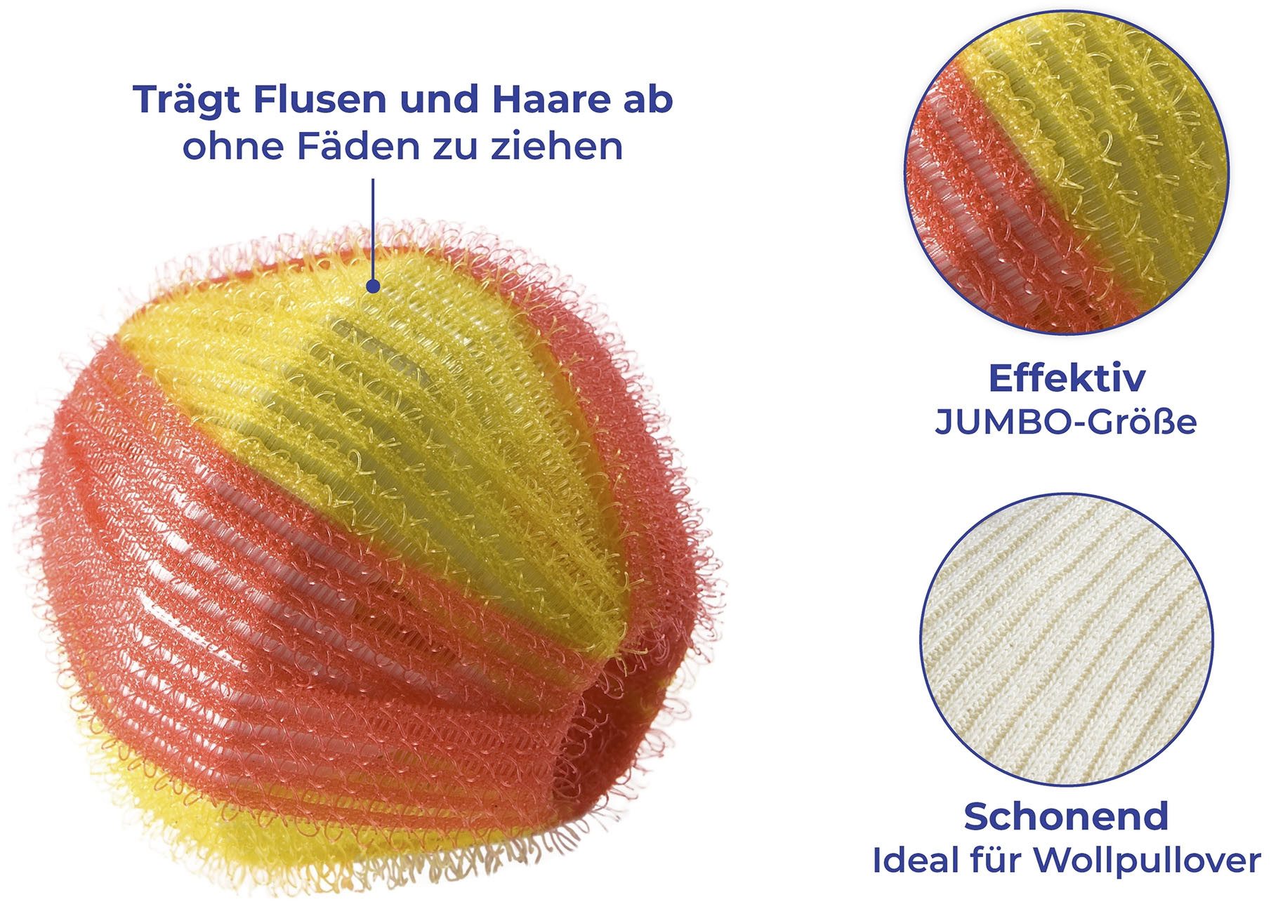 Maximex Wäschekugel Modell Flusenschreck Jumbo (Set, 6-St), extra-große Wäschebälle für die Waschmascchine, sammeln Flusen & Haare