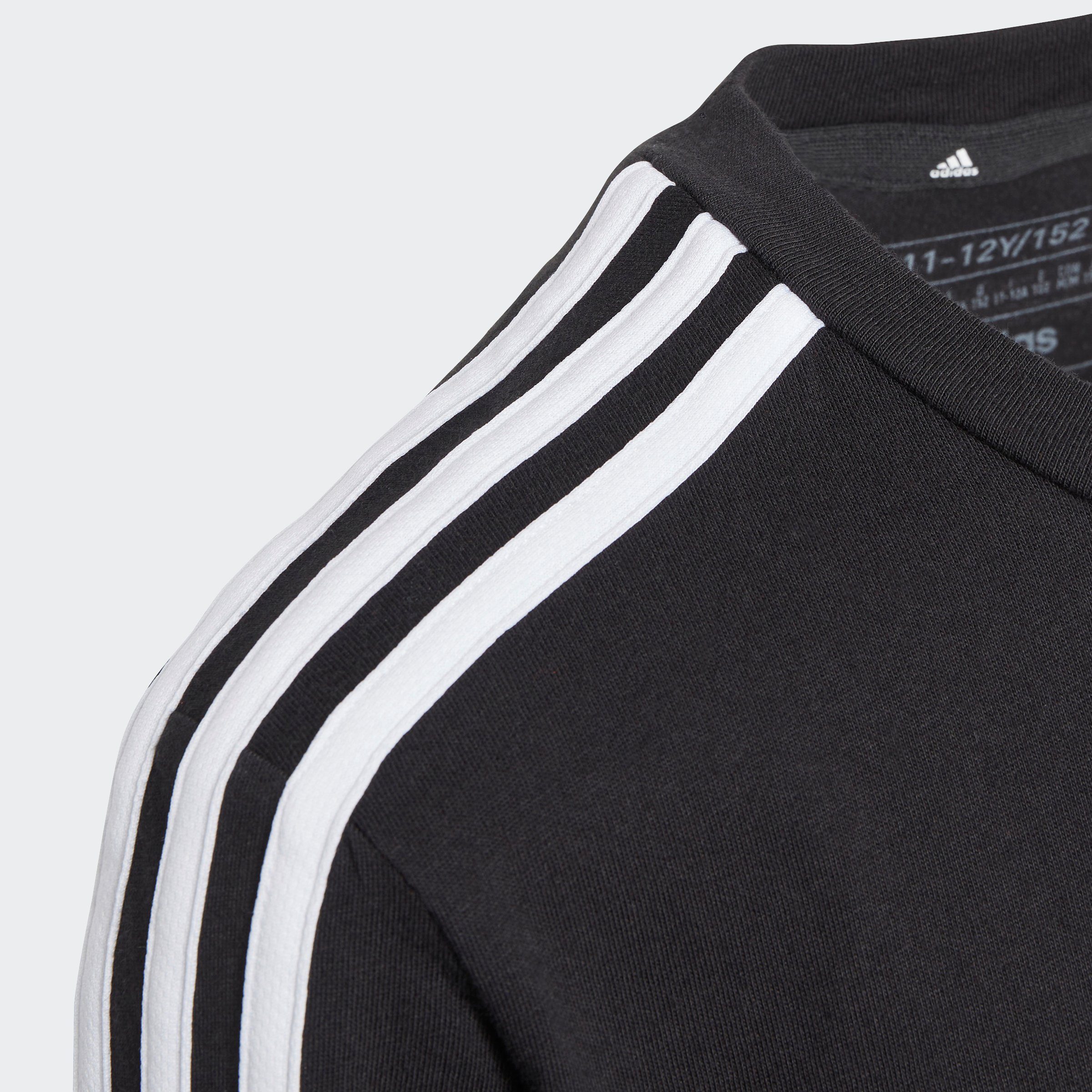 adidas Sportswear T-Shirt TIBERIO 3-STREIFEN COTTON / Grey COLORBLOCK Black White KIDS / Five