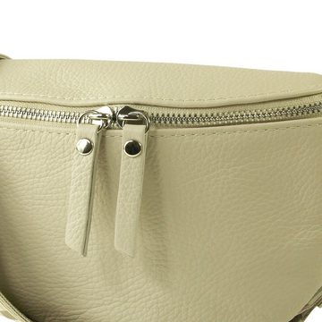 Toscanto Gürteltasche Toscanto Damen Gürteltasche Leder beige (Gürteltasche), Damen Gürteltasche Leder, beige, mehrfarbig ca. 25cm x ca. 15cm