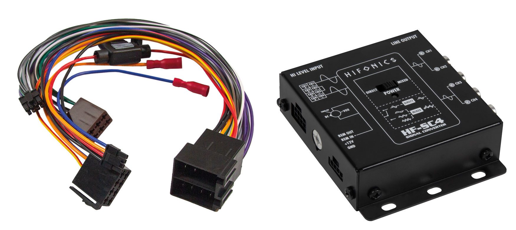 Hifonics HF-SC4-ISO, 4-Kanal Signal Konverter / High-Low Wandler Vollverstärker