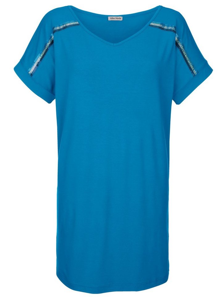 Alba Moda Strandshirt mit Pailletten Alba Moda Strandshirt mit Pailletten
