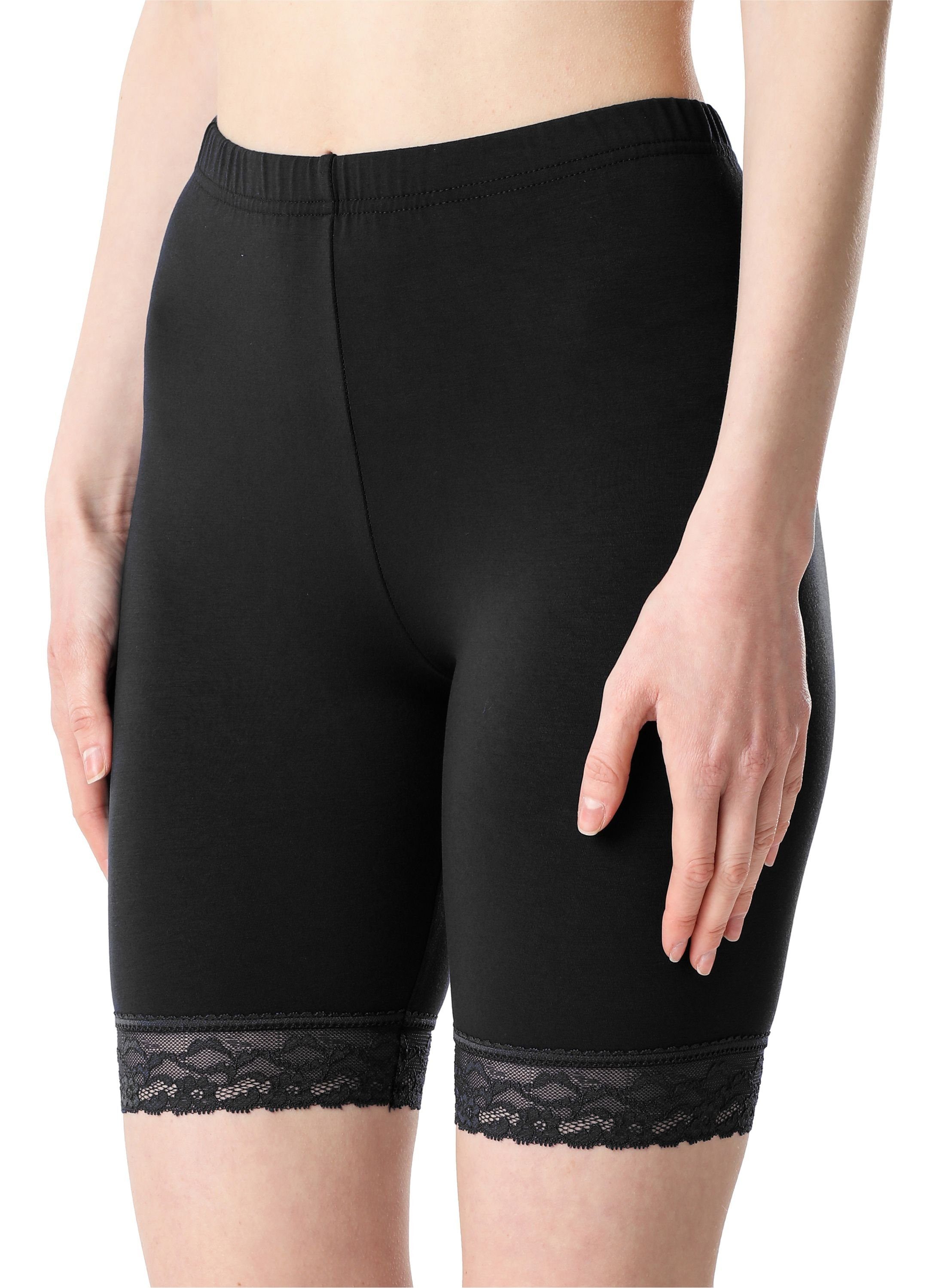 Bellivalini Leggings Damen Kurze Leggings mit Spitze BLV50-217 (1-tlg) elastischer Bund