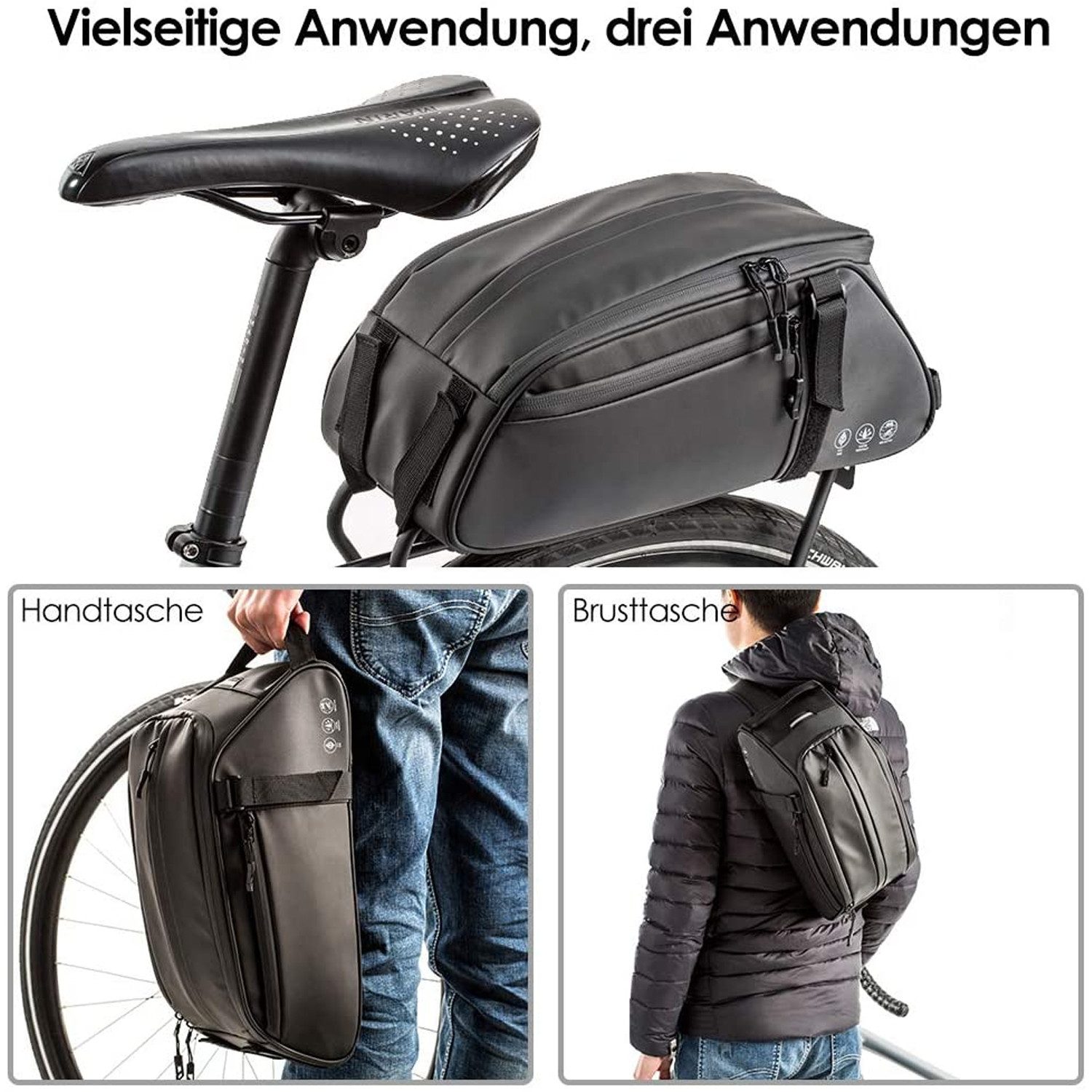 TUWENA Bicycle Box, Multifunctional Reflective Saddlebag, 8L Waterproof