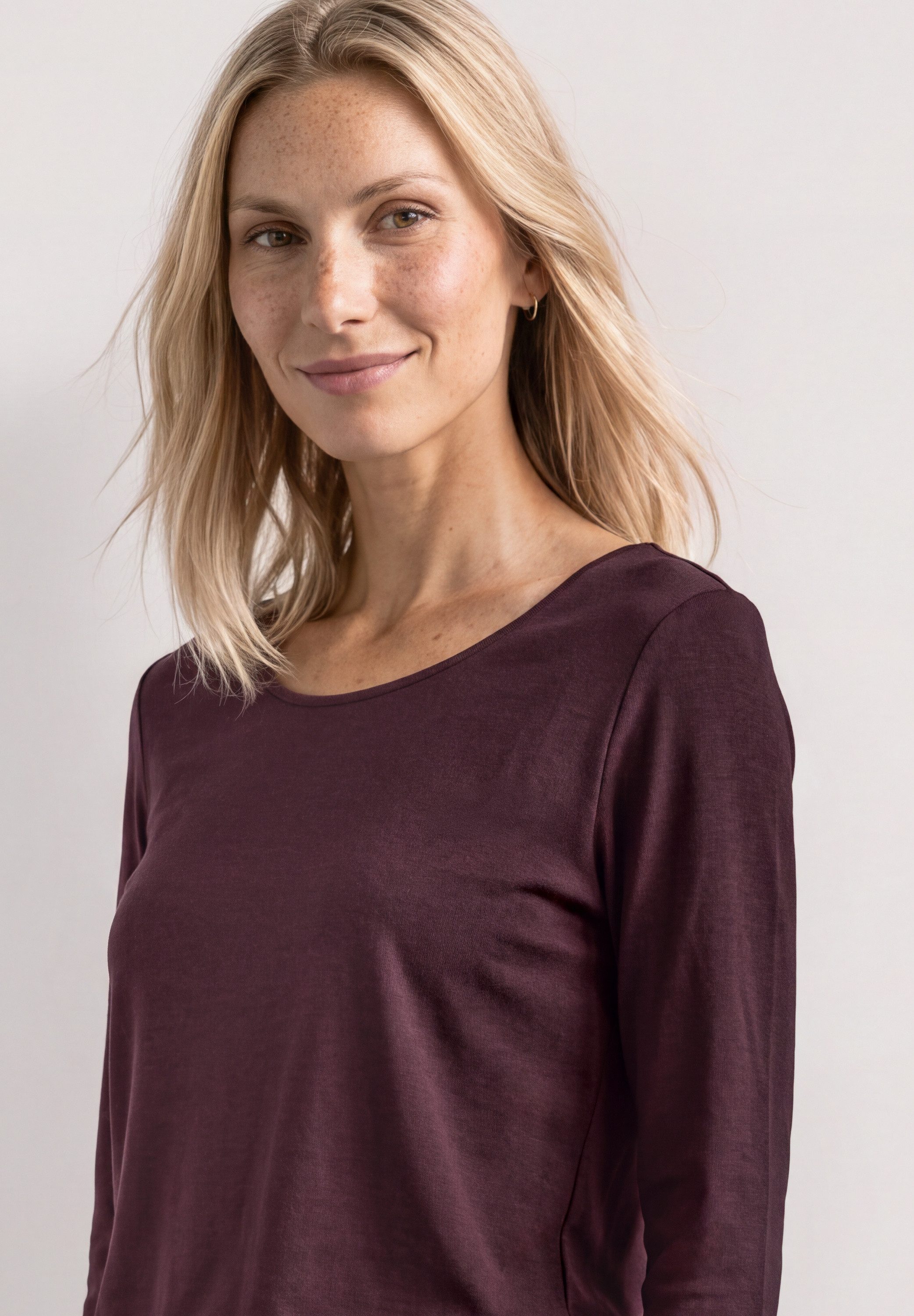 STREET ONE 3/4-Arm-Shirt mit U-Boot-Ausschnitt