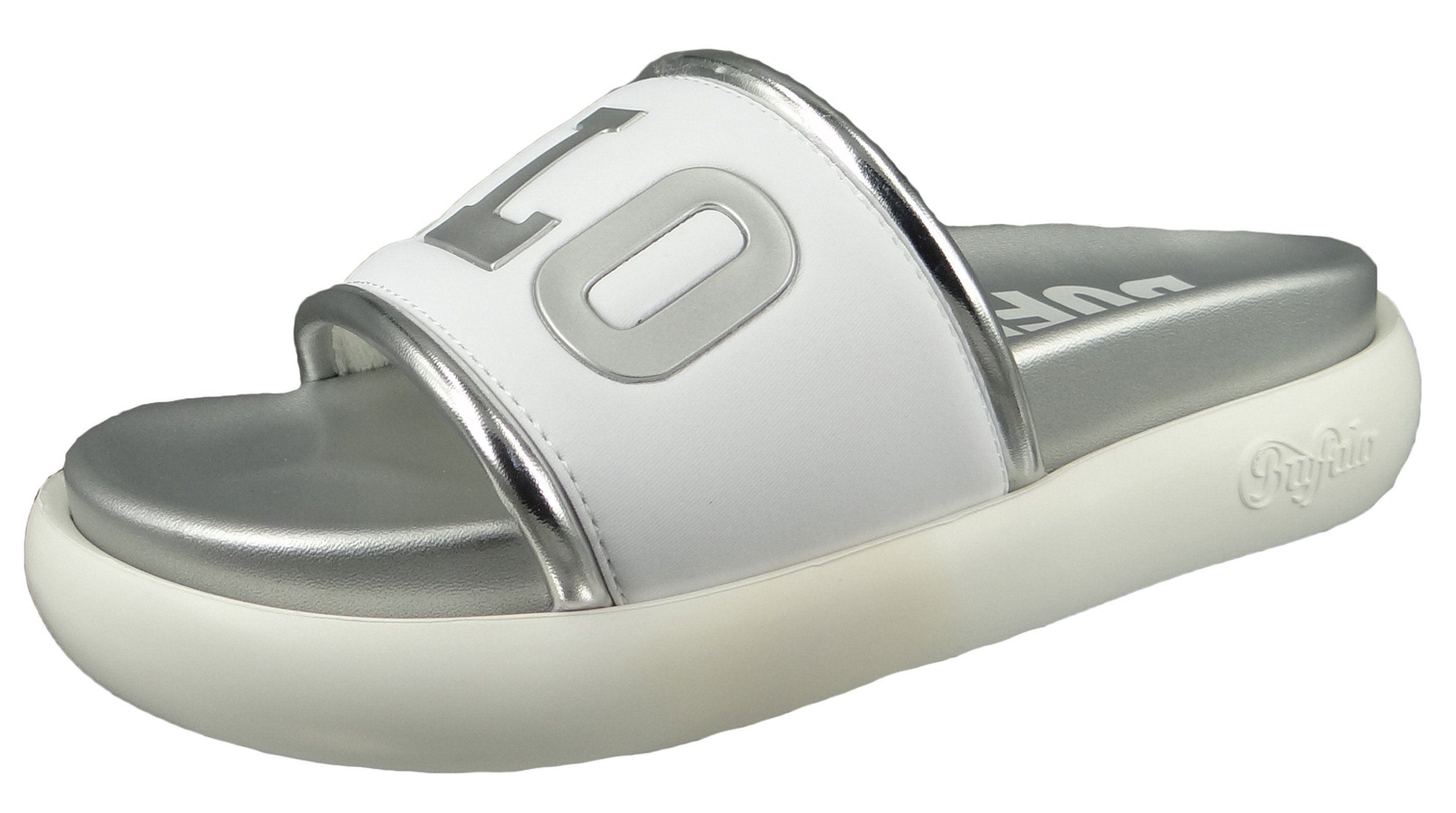 Buffalo 1611036 Randie White Silver Pantolette