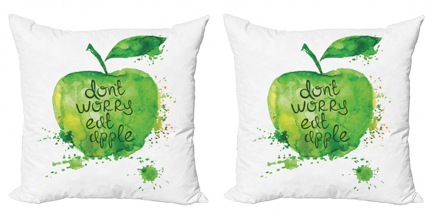 Kissenbezüge Modern Accent Doppelseitiger Digitaldruck, Abakuhaus (2 Stück), Obst Dont Worry Essen Apfel