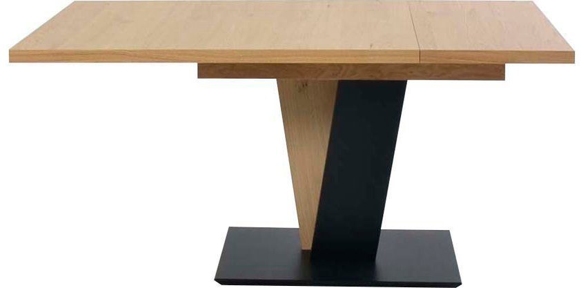 K+W Komfort & Wohnen Esstisch Giacomo III mit Ansteckplatte erweiterbar, Esstisch in Asteiche bianco furniert, Untergestell im 2 Farben-Mix