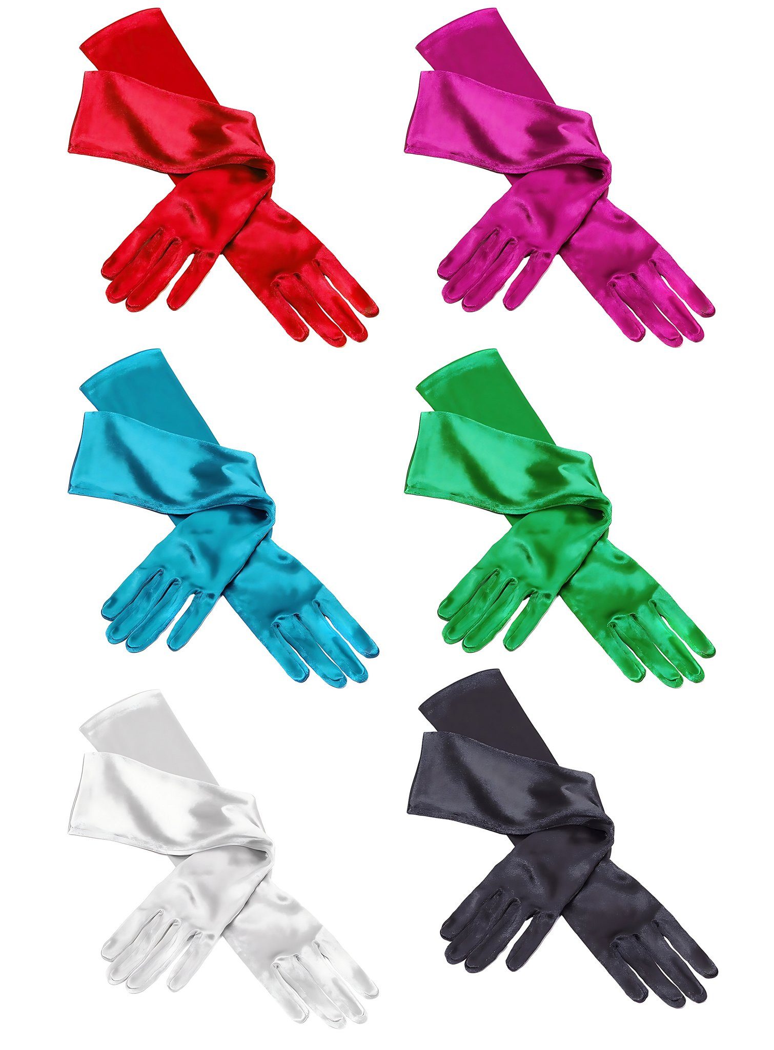 thetru Kostüm Gala Handschuhe in verschiedenen Farben, Lange, satinglänzende Handschuhe für Damen