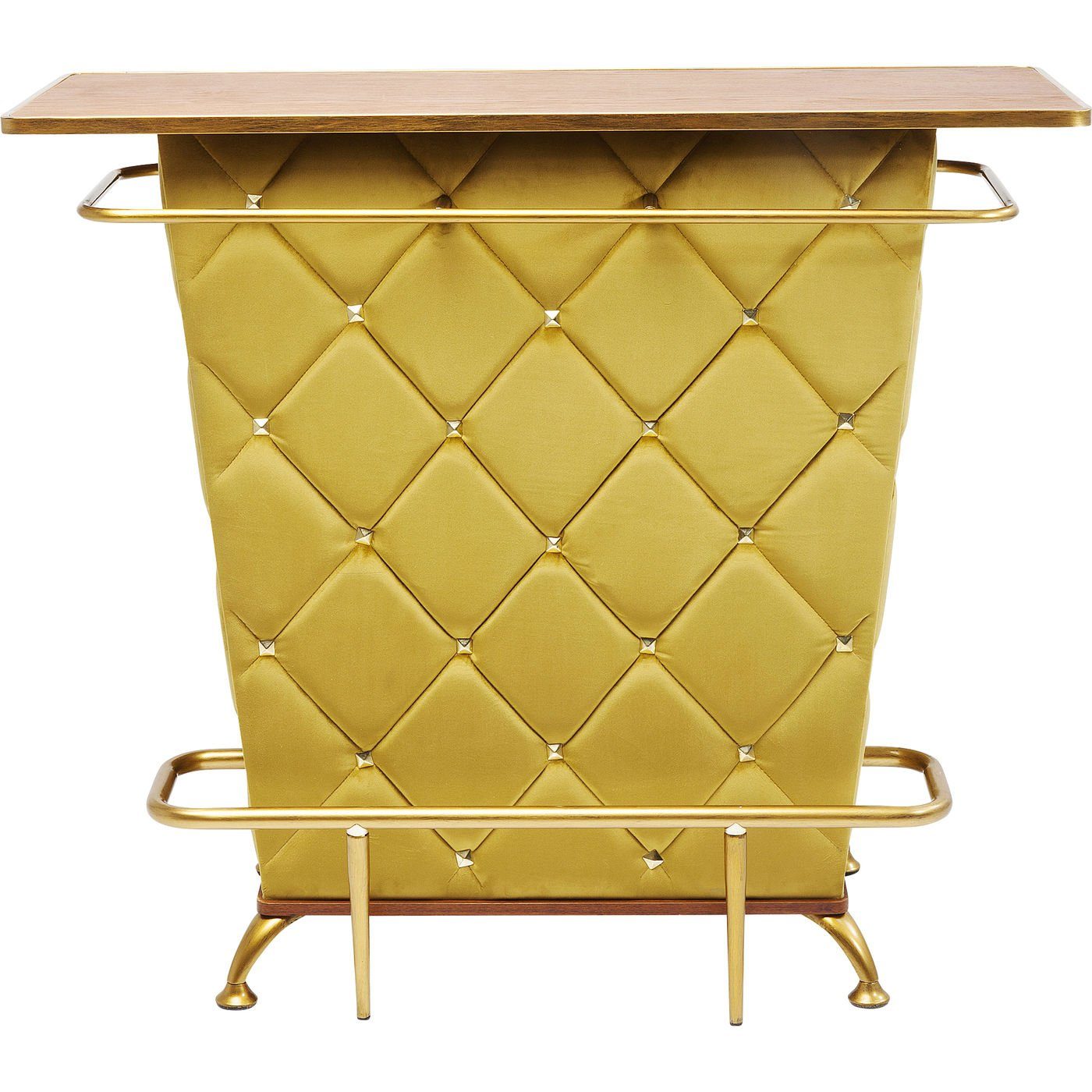 KARE Barschrank »LADYROCK«, Hausbar im Retro-Look in Senfgelb mit viel