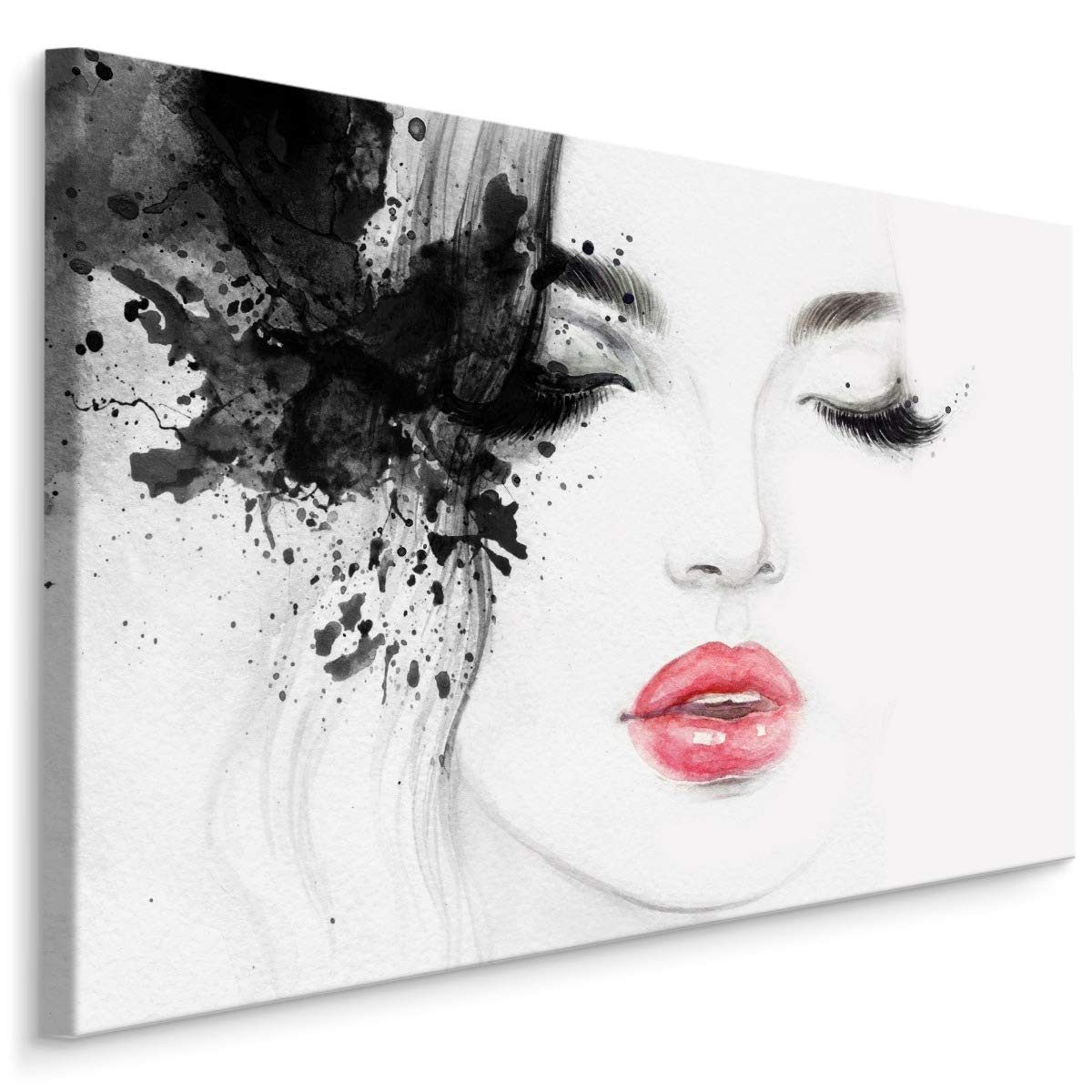 Muralo Leinwandbild Menschen – Leinwandbild Wandbild Kunstdruck Wohnzimmer, Frau (1 St), Porträt – Frau – Schöner Mensch, 30 x 20 cm, aufhängefertig