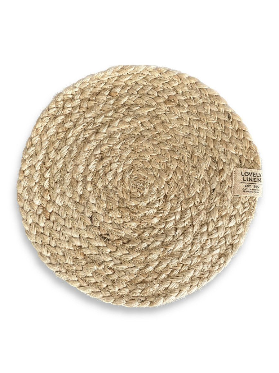 Platzset, Breezy Tischset Jute natural beige Ø40cm (1 Stück), Lovely Linen