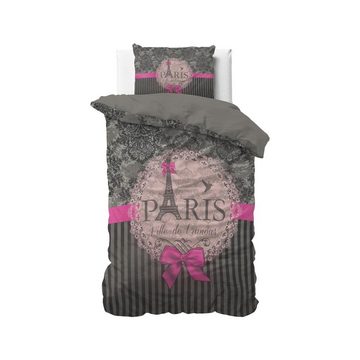 Bettwäsche Sleeptime I Love Paris - Bettbezug +Kissenbezüge, Sitheim-Europe, Baumwolle, 2 teilig, Weich, geschmeidig und wärmeregulierend