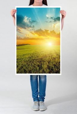 Sinus Art Poster Landschaftsfotografie 60x90cm Poster Sonne über Ackerfeld