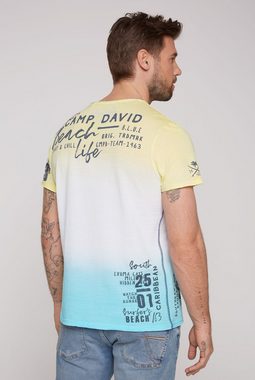 CAMP DAVID Rundhalsshirt mit offenen Kanten