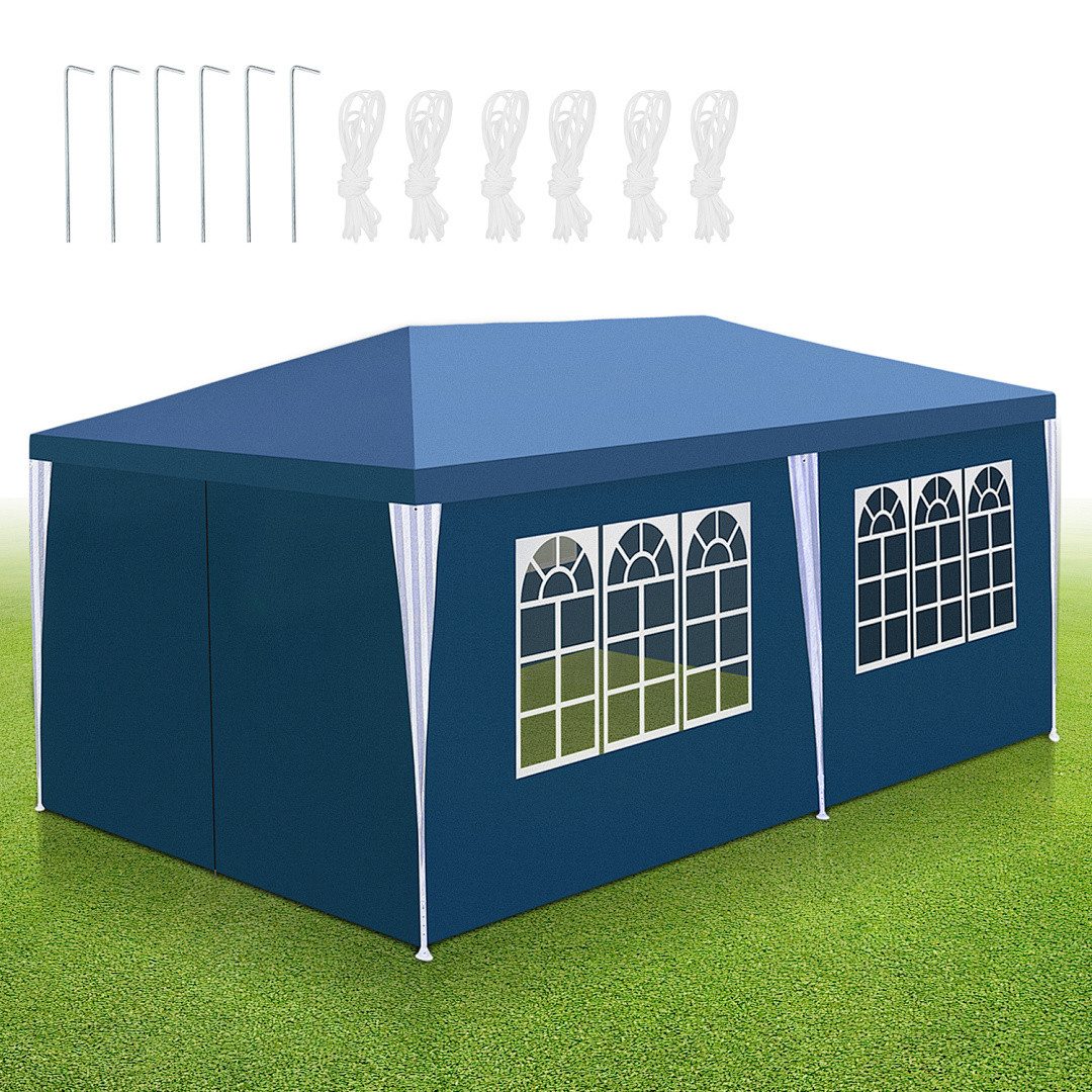 Clanmacy Pavillonseitenteil Pavillon Partyzelt mit 4 Seitenteilen, wasserdicht, 3x6m
